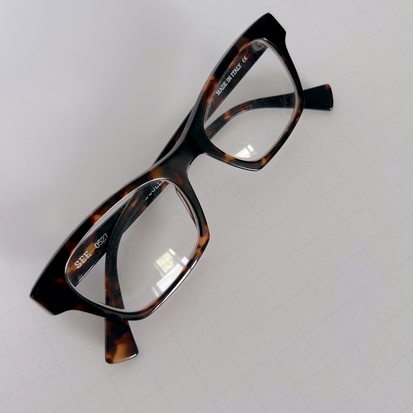 SEE Eyewear 0527 Brown Tortoise Eyeglasses FRAMES ONLY Made In Italy - Picture 1 of 8